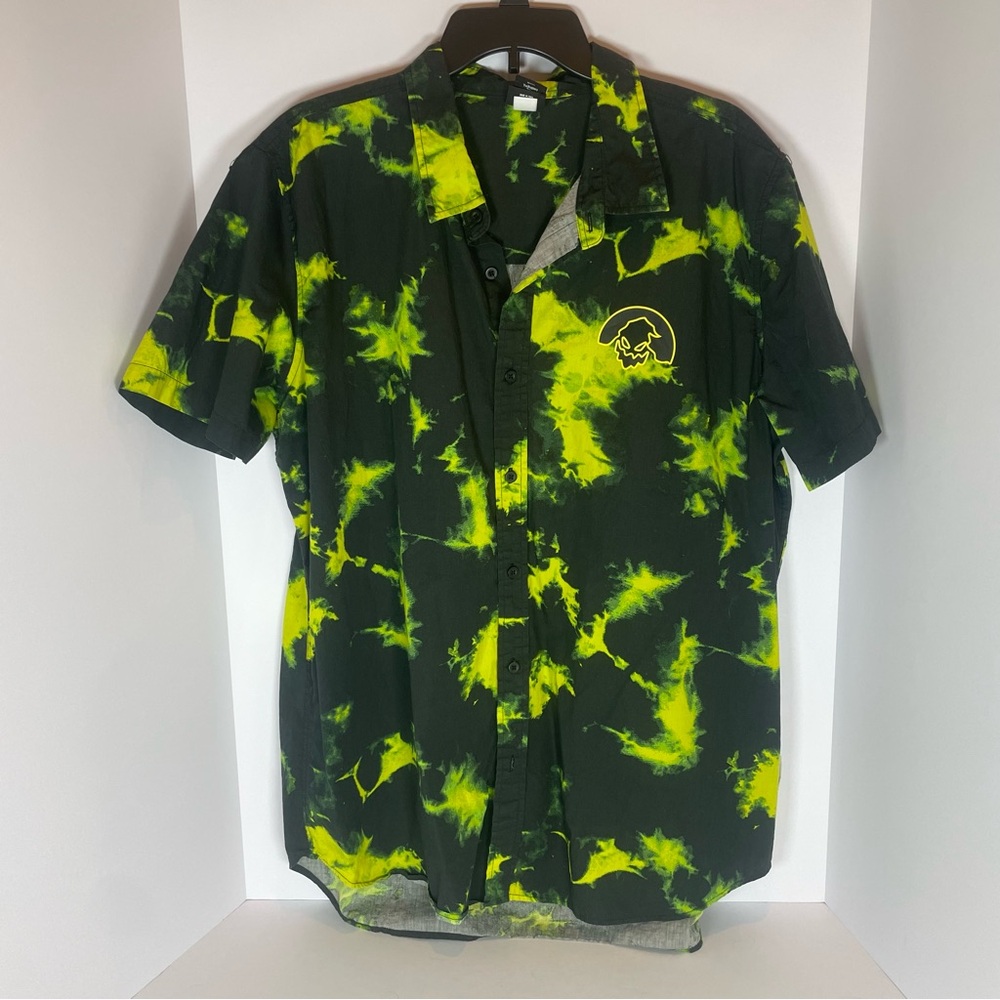 Disney Oogie Boogie Black and Yellow Casual Button Down Shirt